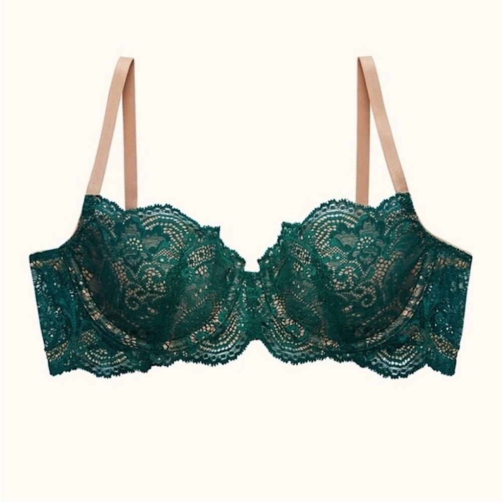 ThirdLove | Lace Balconette Bra in Darkest Teal